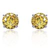 Studs Yellow 4 carat CZ (Cubic Zirconium) earring studs in sterling - Image 2