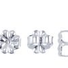 Studs Yellow 4 carat CZ (Cubic Zirconium) earring studs in sterling - Image 3