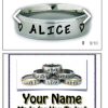 Hand Stamped  Personalized Name Ring Stainless Steel 6 mm - Image 2