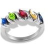 Personalized 14K yellow gold birthstone stone mother's ring - Image 2